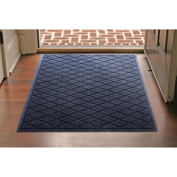 Waterhog Argyle Navy 34 in. x 52 in. PET Polyester Indoor Outdoor Door Mat