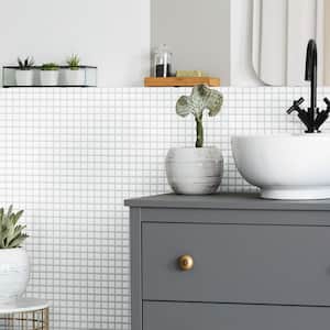 Metro Square Glossy White 10-3/4 in. x 11-3/4 in. Porcelain Mosaic Tile (9.0 sq. ft./Case)
