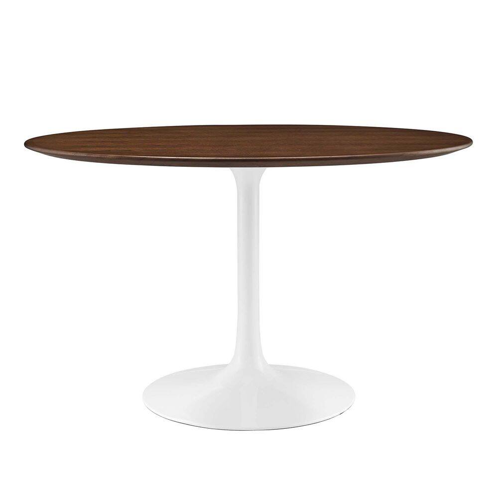 Lippa 48" Round Wood Dining Table in Walnut
