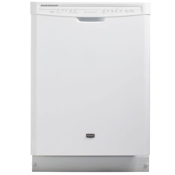 Maytag JetClean Plus Front Control Dishwasher in White with Steam Cleaning