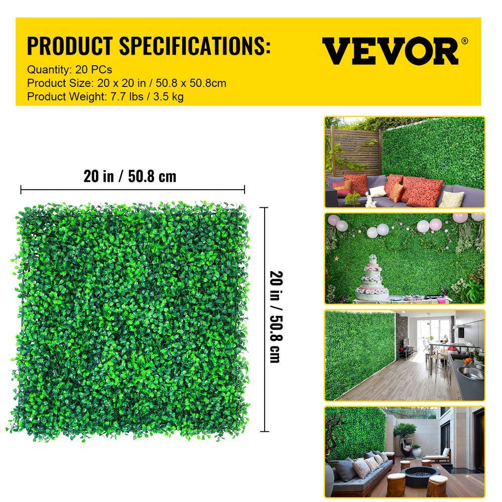 Green Artificial Boxwood Hedge Panels with Lights, 21"