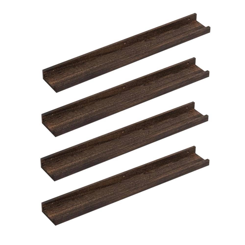 36 in. W x 5.12 in. D Rustic Brown Decorative Wall Shelf