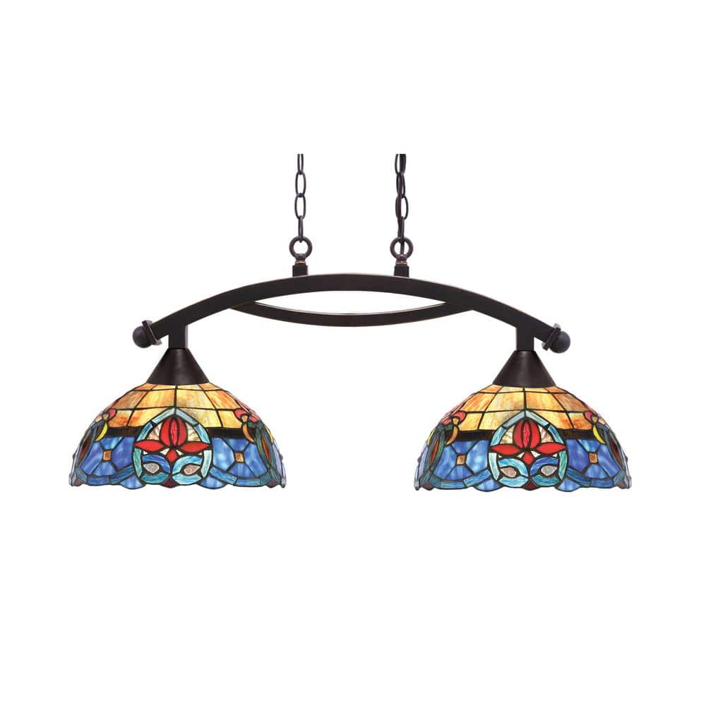Bridgewater 2 Light Dark Granite Linear Chandelier, Any room with 12 in. Si