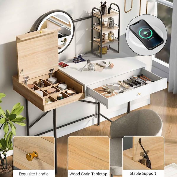 Single drawer makeup vanity discount