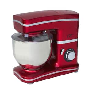 5.5 Qt 8-Speed Tilt Head Red Stand Mixer with Whisk, Kneading Hook and Mixer Blade Attachments