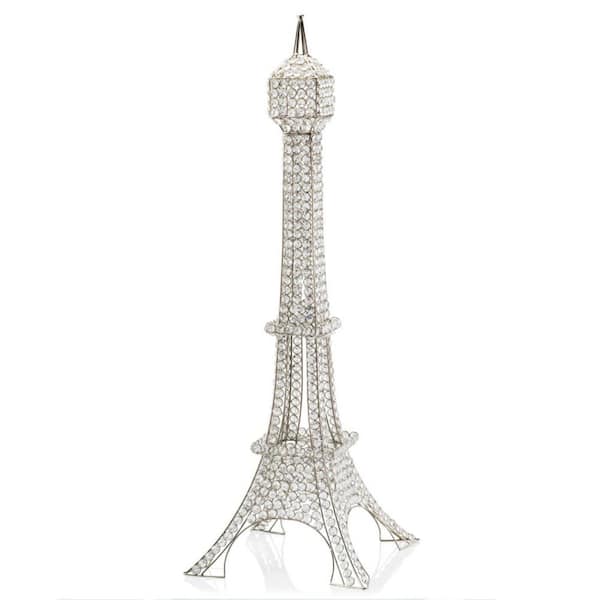 HomeRoots 39.5 in. Silver 40 in. Eifel Tower Replica Structure Table Top Display