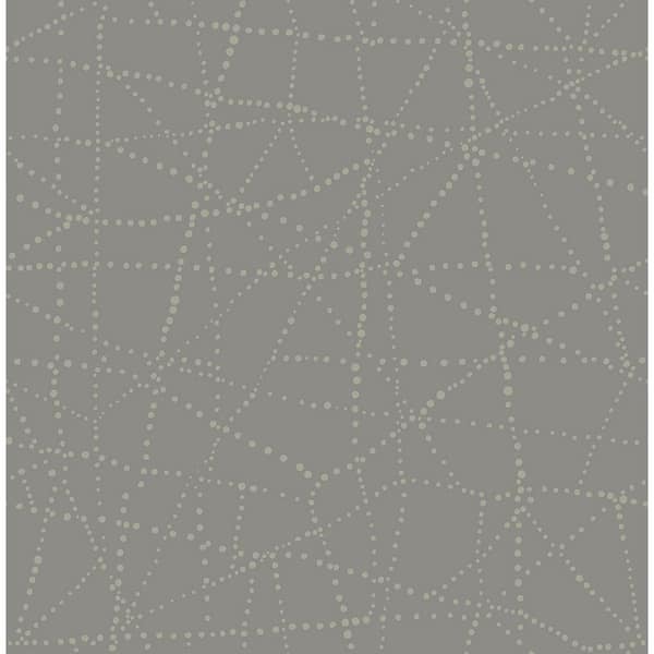 A-Street Prints Alcott Charcoal Grey Dotted Wallpaper Sample