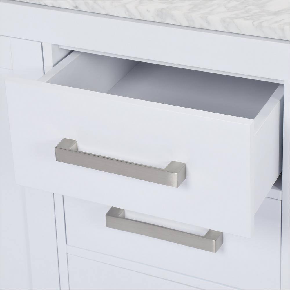 Sheffield 72" White Marble Top Double Vanity