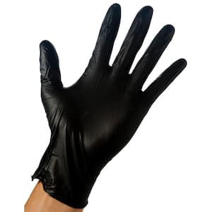 Large Black 4 Mil Disposable Nitrile Gloves (40-Box)