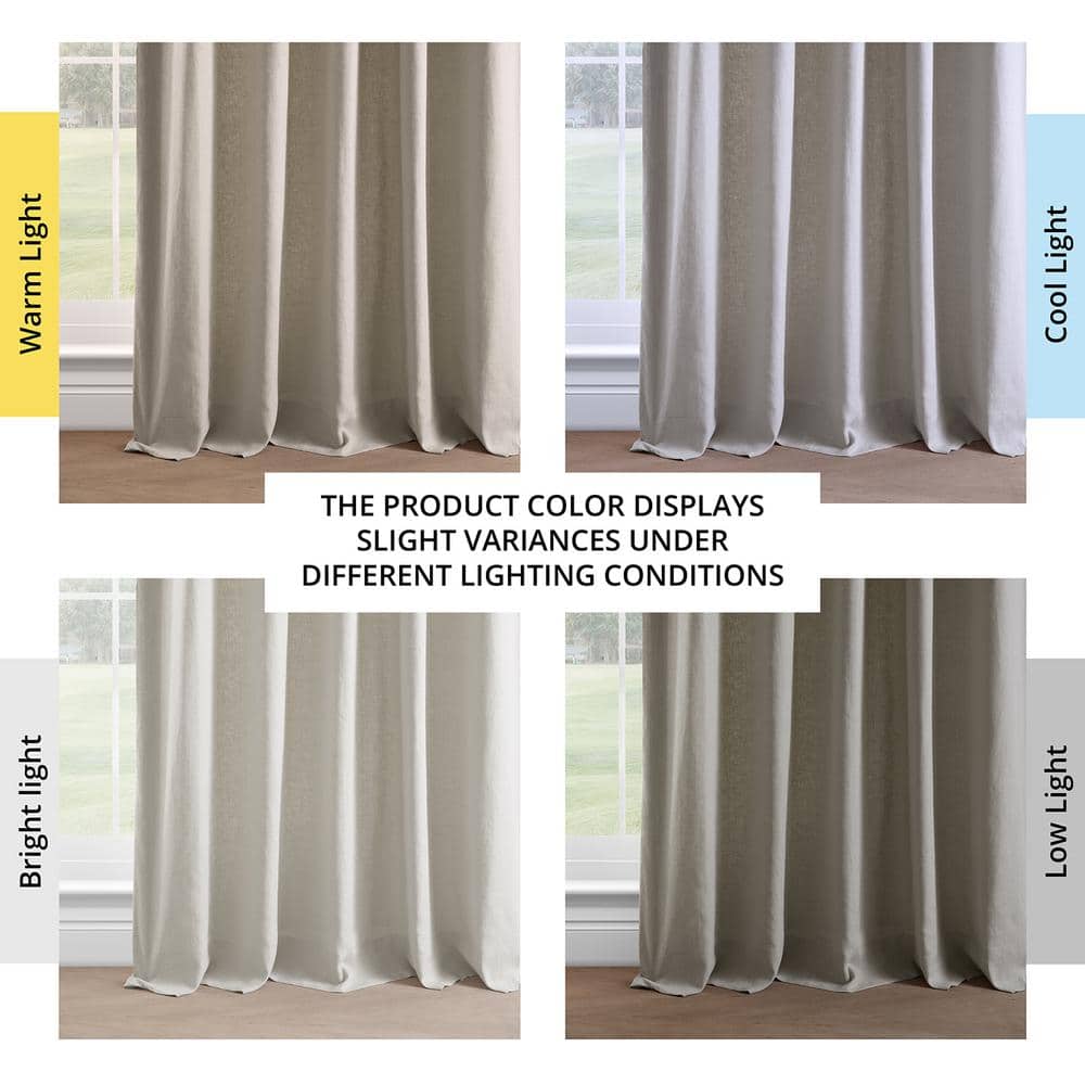 Fresh Khaki 96" Linen Room Darkening Curtain Panel