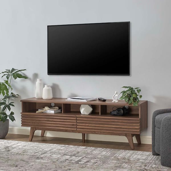 MODWAY Render 60 in. TV Stand in Walnut
