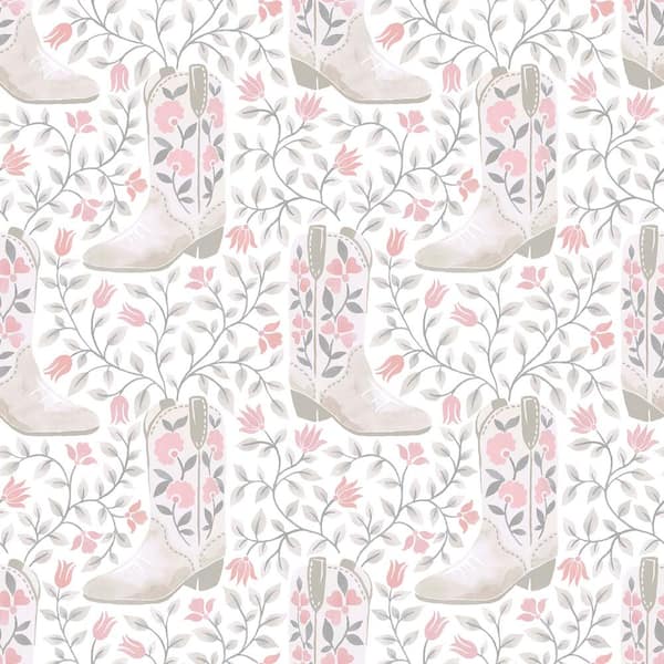 Cowgirl Like Me Pink Peel and Stick Wallpaper