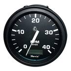 7,000 RPM Faria Euro Black 4" Tachometer w/Hourmeter Gas - Outboard 
