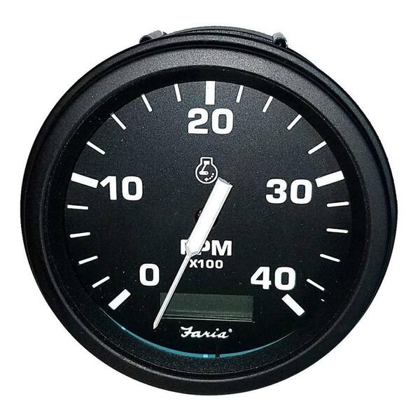 Faria Euro Tachometer With Hourmeter 4000 Rpm Diesel 4 In Black 324