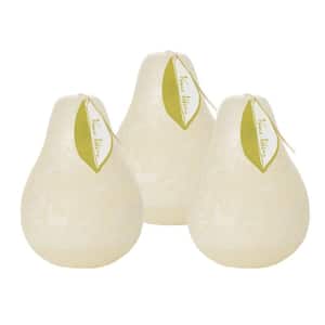 4.5" Melon White Timber Pear Candles (Set of 3)