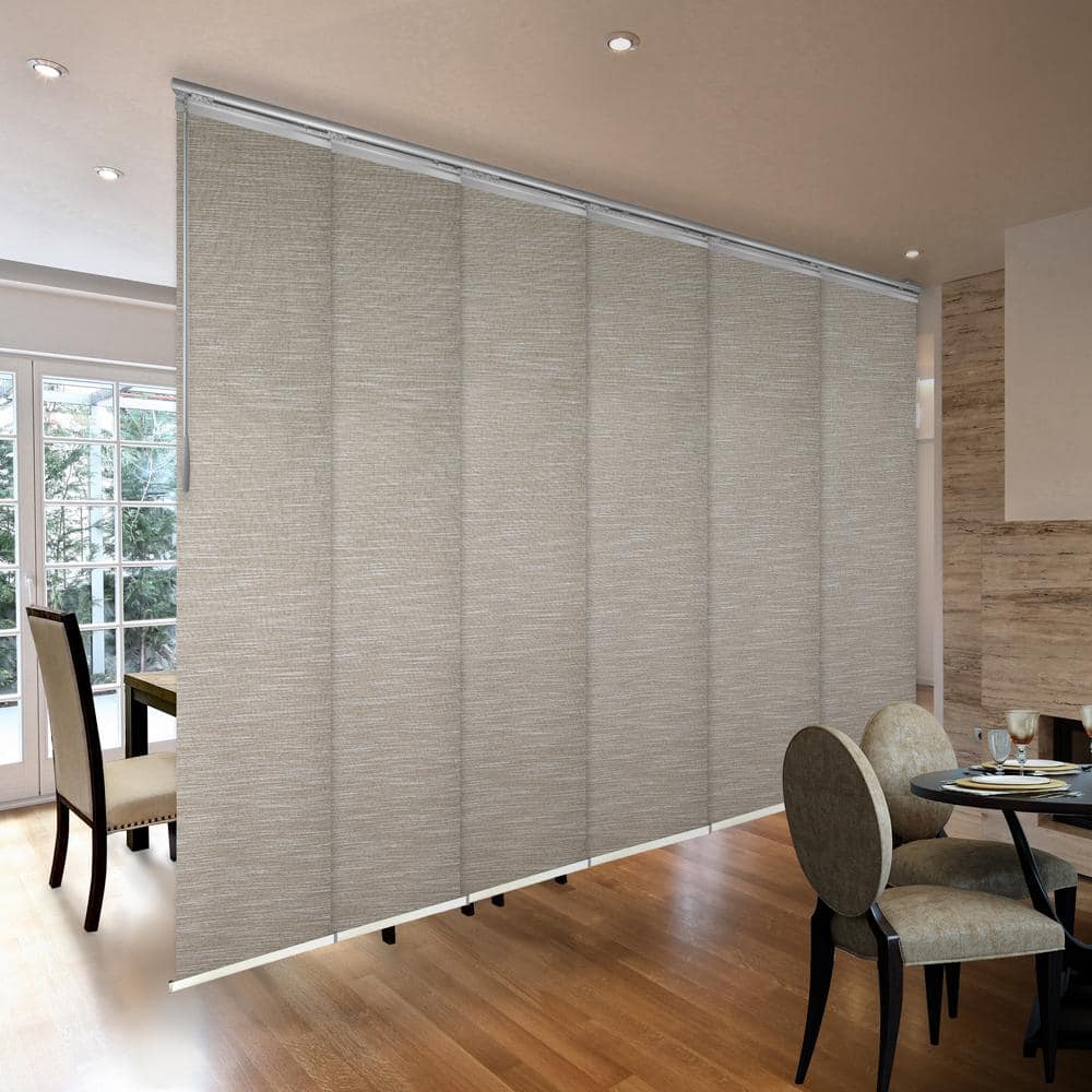 EMOH Hemp 70 in. - 130 in. W x 94 in. L Adjustable 6- Panel in Satin ...