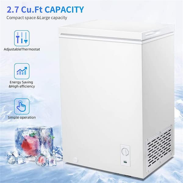 20.94 in. W 2.7 cu. ft. Manual Defrost Chest Freezer with Adjustable Temperature Controls in White