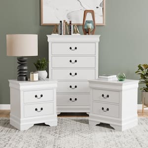 Burkhart White 2 Drawer 21.63 in. W Set of 2 Nightstand and Chest