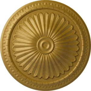 15 in. x 1-3/4 in. Alexa Urethane Ceiling Medallion (Fits Canopies upto 3 in.), Hand-Painted Pharaohs Gold