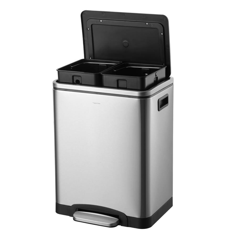 Elmo 8-Gallon Brushed Stainless Steel Kitchen Step Trash Can