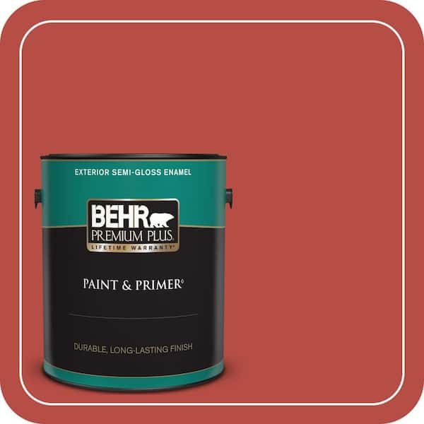 BEHR PREMIUM PLUS 1 gal. #M160-7 Raging Bull Semi-Gloss Enamel Exterior Paint & Primer