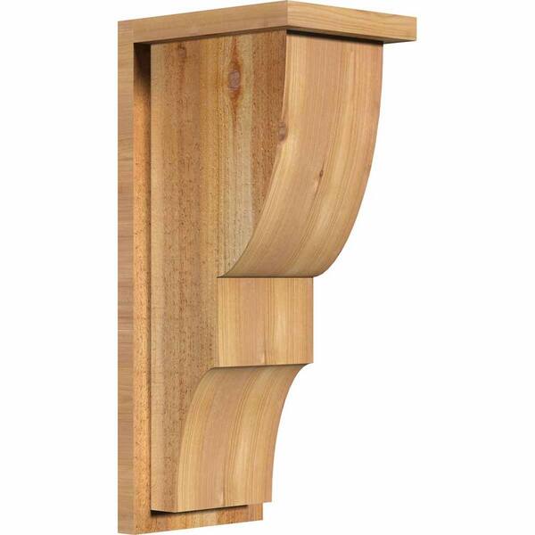 Ekena Millwork 8 in. x 10 in. x 22 in. Western Red Cedar Ridgewood Rough Sawn Corbel with Backplate