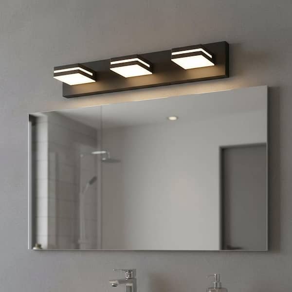 20 in. 3-Light Black Vanity Light Fixture with 360° Rotatable Lamp Heads, Modern LED Wall Sconce for Bathroom