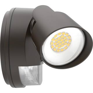 Lithonia Lighting HGX LED Proiettore Di Sicurezza 3 Luci Bianco - Sensore Movimento E Fotocellula, Lumen Regolabili 1750-2750, Per Esterno