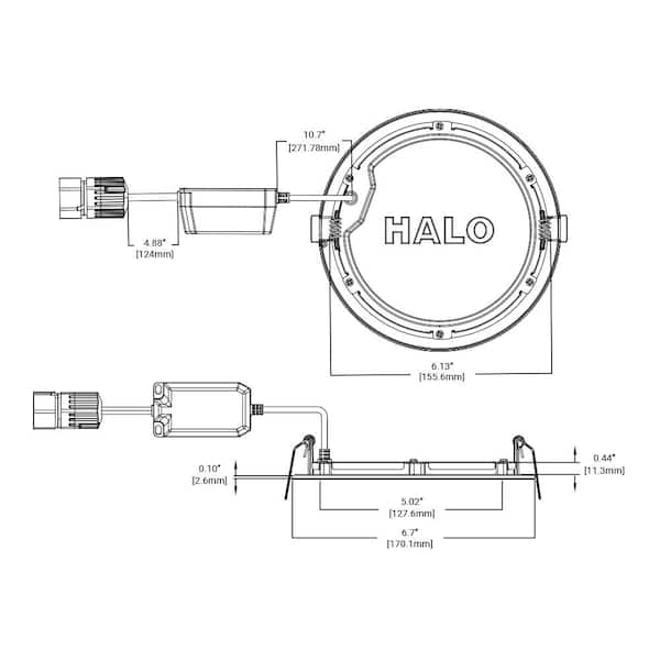 HALO RLS4099FS1EWHDMR Modulo LED Da Incasso 4 Pollici Per Soffitti Inclinati: CCT Selezionabile 2700K-5000K - 2