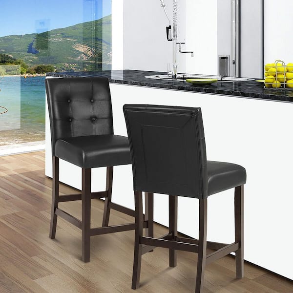 Gymax Set of 4-Bar Stools 25 in. Counter Height Barstool Pub Gymax Set of 4-Bar Stools 25 in. Counter Height Barstool Pub