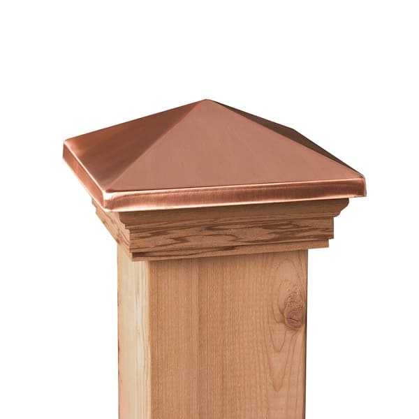 Deckorators 4-in x 4-in Victoria high point Copper Plastic Redwood Deck Post Cap