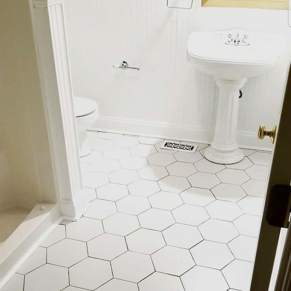 Merola Tile      Textile Hex White 8-5/8 in. x 9-7/8 in. Porcelain Floor and Wall Tile (11.56 sq. ft. / case)