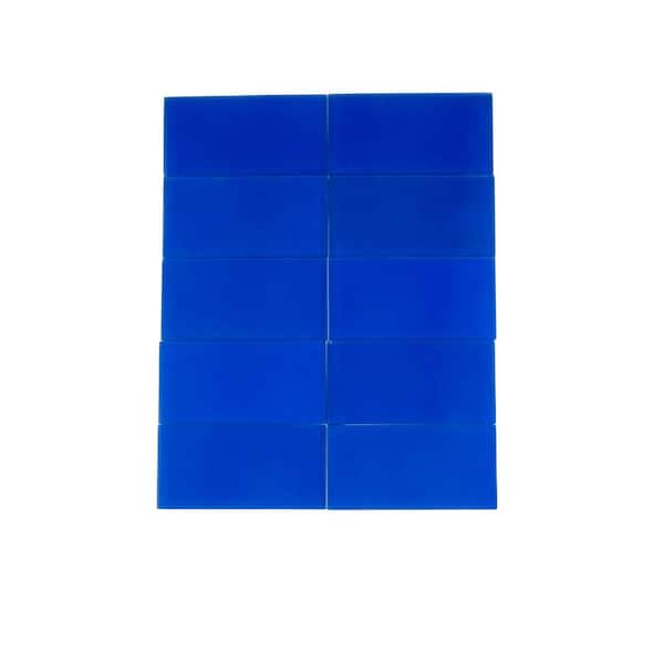 Apollo Tile Blue 3 in. x 6 in. Matte Finished Glass Mosaic Tile (5