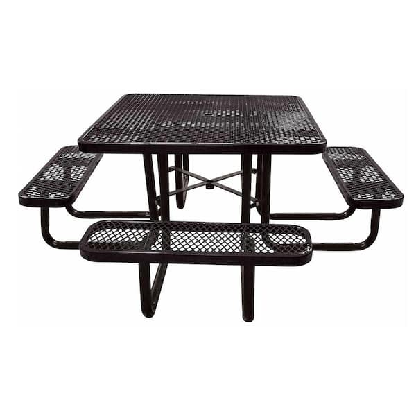 Leisure Craft 46 in. Black Square Commercial Portable Picnic Table