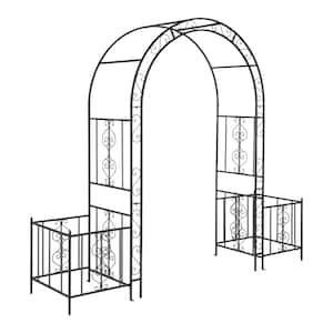 78 in. x 92 in. Garden Metal Arbor with Planter