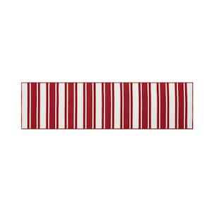 Tufted Red and White 2 ft. 2 in. x 6 ft. Gladwin Stripe Runner Rug