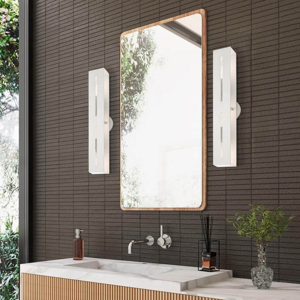 Soma Brushed Nickel Dimmable 3-Light Outdoor Vanity Sconce