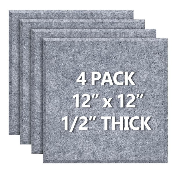 Unbranded 4-Pack Felt Series 12x12 Inch Cork Board Tiles Bulletin Board with 30 Push Pins Self Adhesive Gray 4 Sheets