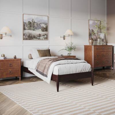 Key West Basic Espresso Black Solid Wood Frame Twin XL Platform Bed