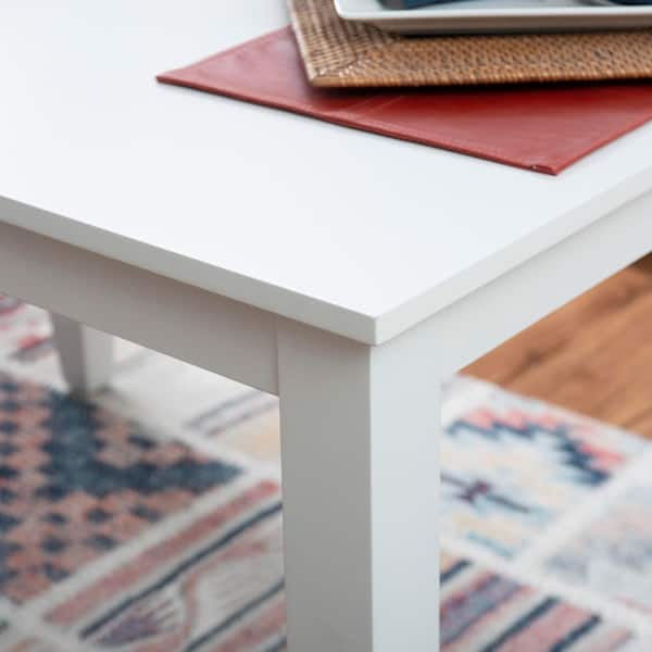 Linon Home Decor Mori Rectangle White Wood 48 in. 4-Leg