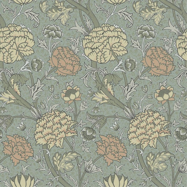 A-Street Prints Blue Cray Floral Trail Non-Pasted Non Woven Wallpaper Sample
