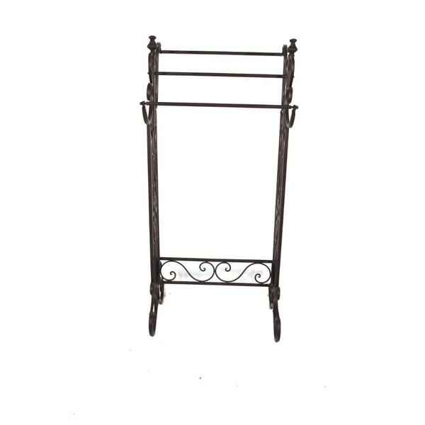 black metal quilt rack