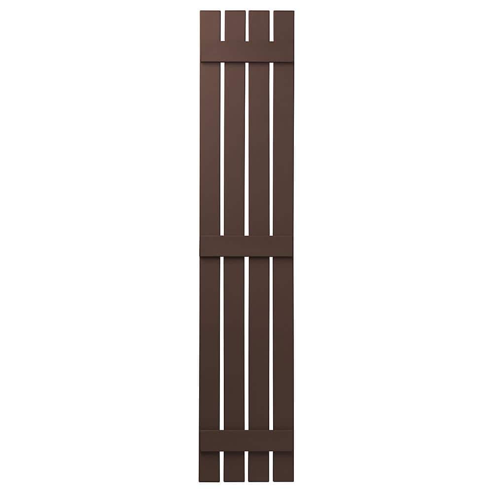 16 in. x 71 in. Polypropylene 4 Board Open Board and Batten Shutters Pair in Terra Brown price history on PriceWatchPro