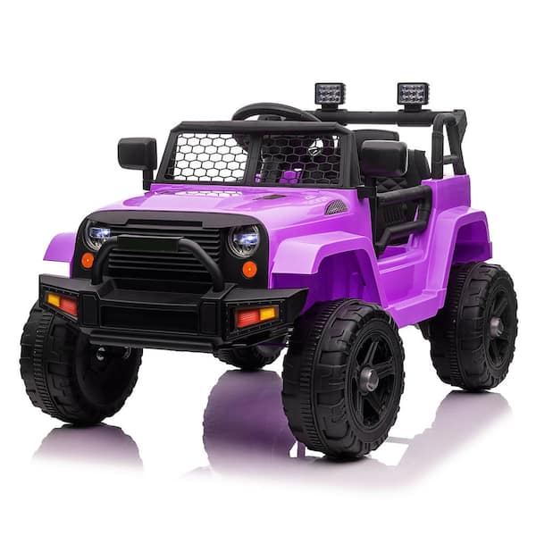 Karl home 12-Volt Kids Ride On Truck Car with Remote in Purple