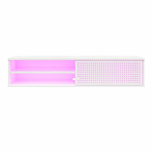NTense Glitch Floating TV Stand for TVs up to 60 in., White