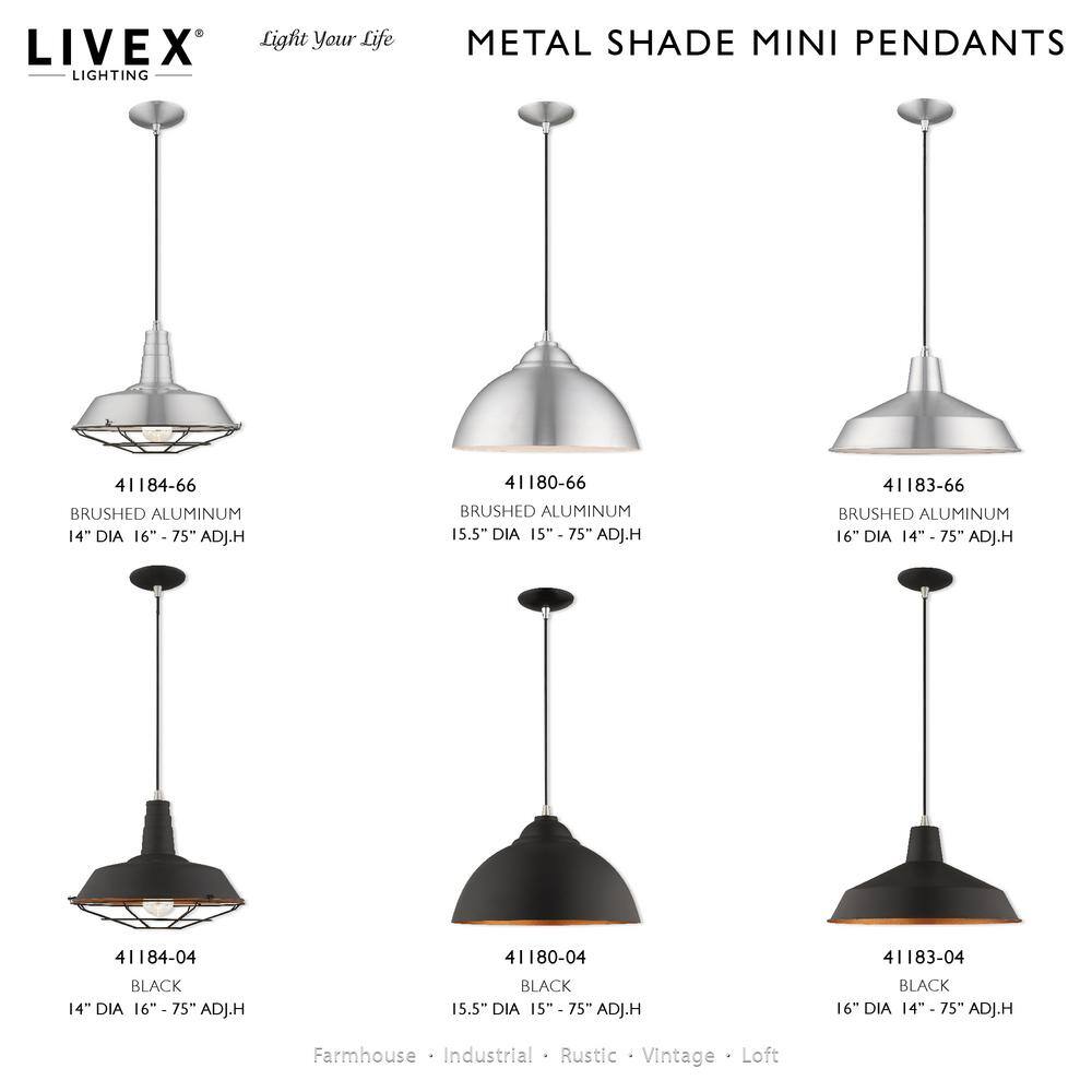 Brushed Aluminum Mini Pendant with White Underside