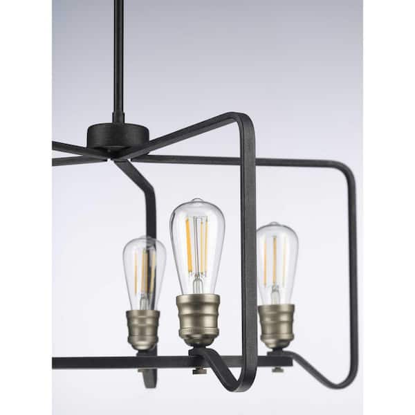 Progress Lighting Foster Collection 6-Light Gilded Iron Farmhouse Chandelier Light