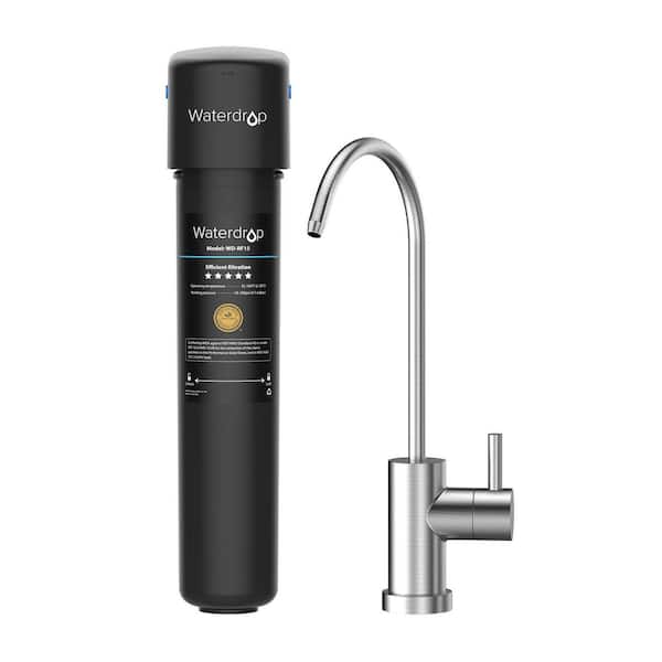 Waterdrop 15UB 16000 Gal. Under-Sink Water Filter System, NSF/ANSI 42 Certified, with Dedicated Brushed Nickel Faucet