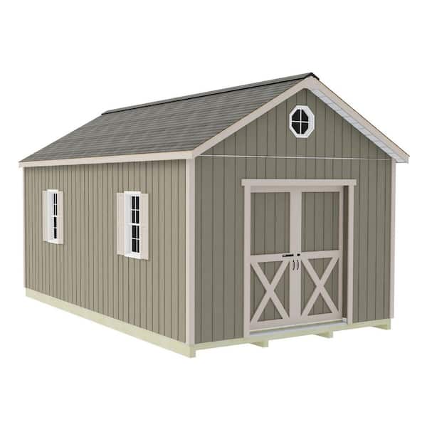 Shedquarters 12 ft. x 20 ft. Wood Shed Kit with Sliding Doors and FortressFloor (240 sq. ft.)
