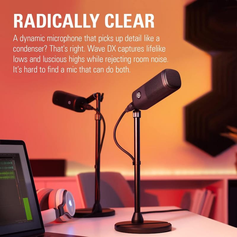 Dynamic XLR Microphone, Cardioid Pattern, Noise Rejection, Speech optimised for Podcasting, Streaming, Broadcasting